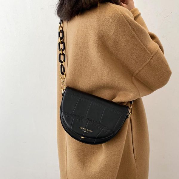 fashion saddle shoulder bag semi-circle purses pu leather crocodile pattern small crossbody bags sling messenger
fashion saddle shoulder bag semi-circle purses pu leather crocodile pattern small crossbody bags sling messenger