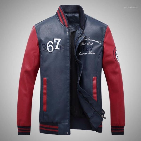 men's fur & faux 2021 pu leather jacket baseball college jaqueta couro autumn winter coats, Black
men's fur & faux 2021 pu leather jacket baseball college jaqueta couro autumn winter coats, Black