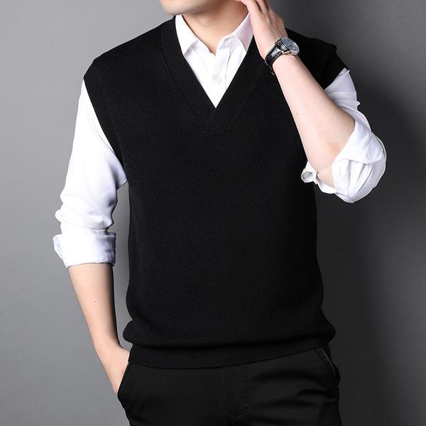 men's vests autumn and winter pure sweater v collar shoulder male solid color sleeve sleeveless knitted vest, Black;white
men's vests autumn and winter pure sweater v collar shoulder male solid color sleeve sleeveless knitted vest, Black;white