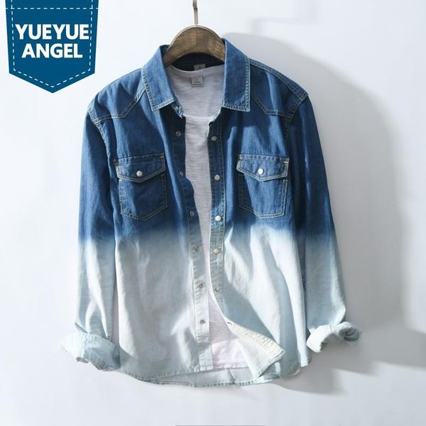 men's gradient color jeans shirt summer men casual shirts square collar thin beach camisa hombre long sleeve overhemd, White;black
men's gradient color jeans shirt summer men casual shirts square collar thin beach camisa hombre long sleeve overhemd, White;black