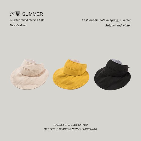 female summer empty sunshade anti ultraviolet sunscreen versatile sun hat travel big eaves beach hat, Black;white
female summer empty sunshade anti ultraviolet sunscreen versatile sun hat travel big eaves beach hat, Black;white