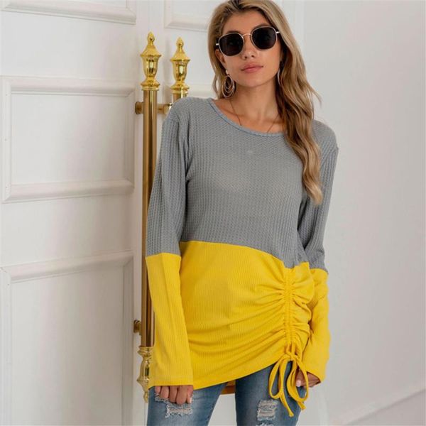 women's hoodies & sweatshirts patchwork sweatshirt woman drawstring long sleeve o neck casual female spring autumn 3xl, Black 
women's hoodies & sweatshirts patchwork sweatshirt woman drawstring long sleeve o neck casual female spring autumn 3xl, Black