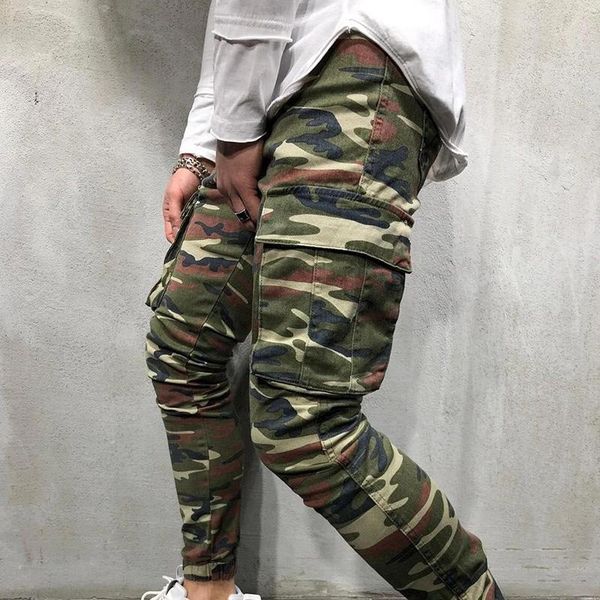 men's jeans camouflage stretch slim-fit small feet multi-pocket tooling elastic pants, Blue
men's jeans camouflage stretch slim-fit small feet multi-pocket tooling elastic pants, Blue