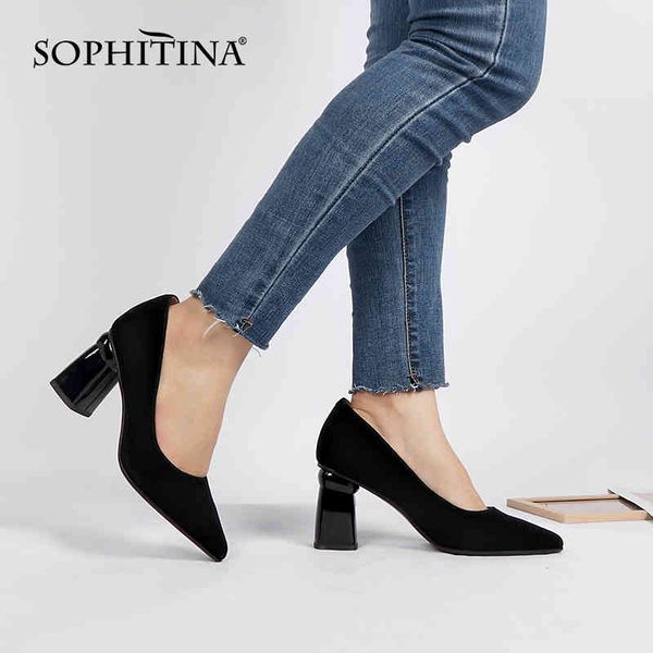 sophitina spring women's pumps soft leather handmade shoes pointed toe comfortable thick heel female shoes k120 210513, Black
sophitina spring women's pumps soft leather handmade shoes pointed toe comfortable thick heel female shoes k120 210513, Black