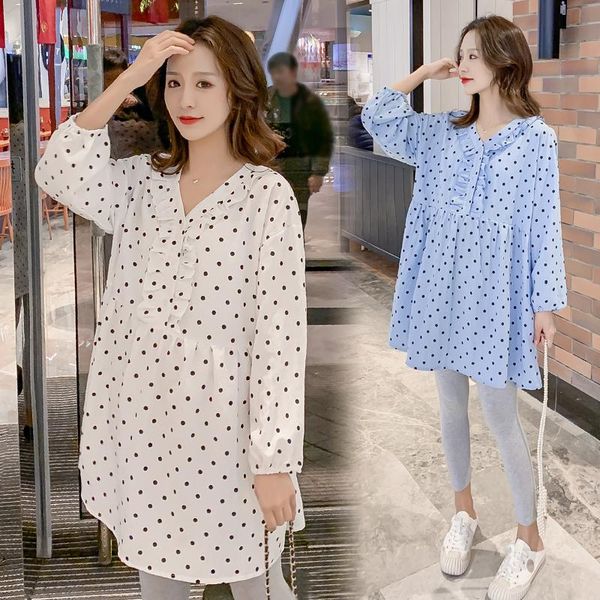 maternity dresses 1011# clothes spring autumn v neck dot printing cotton long sleeves loose stylish dress for pregnant women mom, White
maternity dresses 1011# clothes spring autumn v neck dot printing cotton long sleeves loose stylish dress for pregnant women mom, White