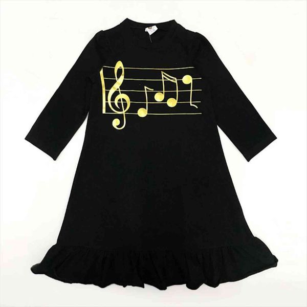girls kids clothes long girl dress sleeves cotton children clothing black gold music casual ruffles, Red;yellow
girls kids clothes long girl dress sleeves cotton children clothing black gold music casual ruffles, Red;yellow