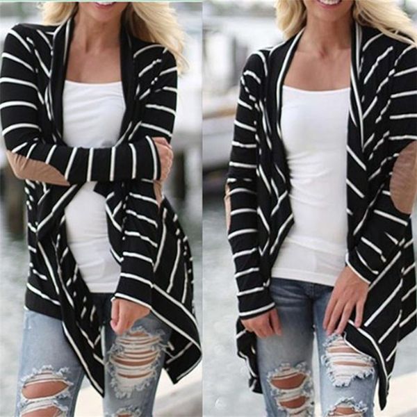 striped cardigan female sweaters turndown neck cardigans for women patchwork outwear open stitch, White;black
striped cardigan female sweaters turndown neck cardigans for women patchwork outwear open stitch, White;black