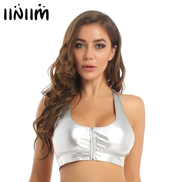 iiniim womens female fashion club strapless vest wetlook costumes cfront zipper shiny adjustable crop halter bra blouse women's tan, White
iiniim womens female fashion club strapless vest wetlook costumes cfront zipper shiny adjustable crop halter bra blouse women's tan, White
