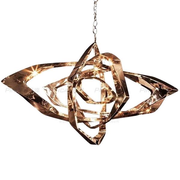 pendant lamps stainless steel creative chandelier personality living room restaurant exhibition hall post-modern light luxury lamp
pendant lamps stainless steel creative chandelier personality living room restaurant exhibition hall post-modern light luxury lamp