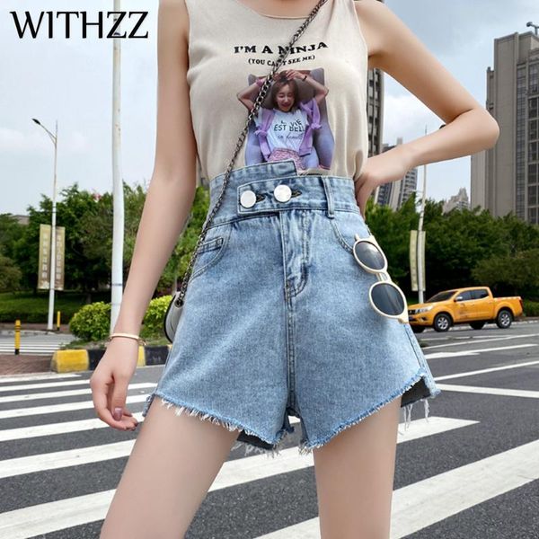 women's jeans withzz summer high waist denim shorts loose wide legs pants breasted, Blue
women's jeans withzz summer high waist denim shorts loose wide legs pants breasted, Blue