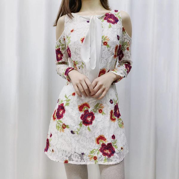 women's runway dresses slash neckline lace up bow off the shoulder embroidery fashion dress vestidos, Black
women's runway dresses slash neckline lace up bow off the shoulder embroidery fashion dress vestidos, Black