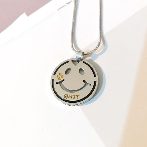 trendy stainless steel smile necklace sweater chain hip hop boys korean tiaodi pendant men's pendant, Black
trendy stainless steel smile necklace sweater chain hip hop boys korean tiaodi pendant men's pendant, Black