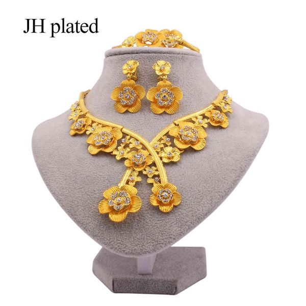 jewelry sets dubai 24k gold color wedding set gifts for women necklace earrings bracelet ring party ornament african jewellery, Black
jewelry sets dubai 24k gold color wedding set gifts for women necklace earrings bracelet ring party ornament african jewellery, Black
