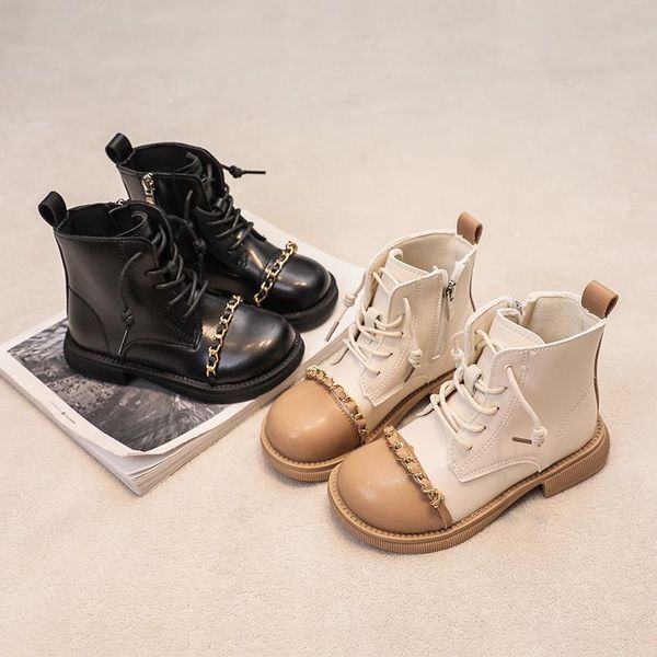 flat shoes kids boots autumn girls fashion leather short ankle black children brand chain thick sole platform, Black;grey
flat shoes kids boots autumn girls fashion leather short ankle black children brand chain thick sole platform, Black;grey