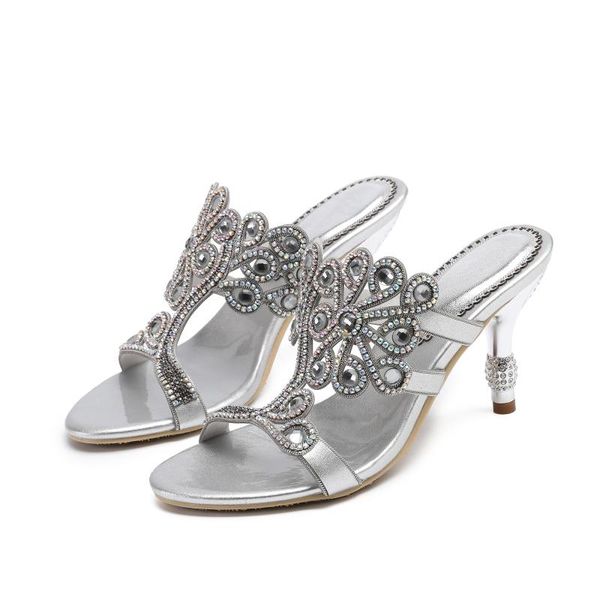 slippers 8cm high heel summer women stilettos diamond-encrusted sandals flowers decorative large size, Black
slippers 8cm high heel summer women stilettos diamond-encrusted sandals flowers decorative large size, Black