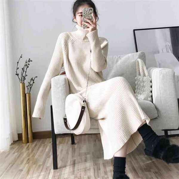 pullover turtleneck sweater women long autumn winter dresses for warm thick casual female knitted dress robe femme 210514, Black;gray
pullover turtleneck sweater women long autumn winter dresses for warm thick casual female knitted dress robe femme 210514, Black;gray