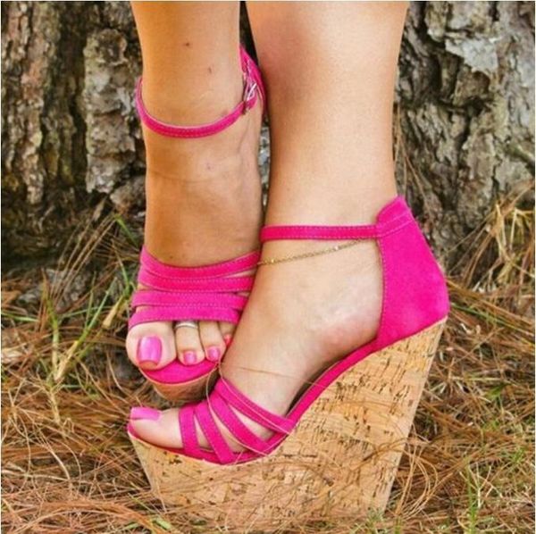 wooden wedge heel women sandals pink suede buckle strap shoes 2021 summer high platform cut-out ladies pump, Black
wooden wedge heel women sandals pink suede buckle strap shoes 2021 summer high platform cut-out ladies pump, Black