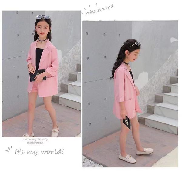 2022 spring and autumn 3pcs girls suit jacket + vest + shorts childrens tuxedo suit suit, White
2022 spring and autumn 3pcs girls suit jacket + vest + shorts childrens tuxedo suit suit, White