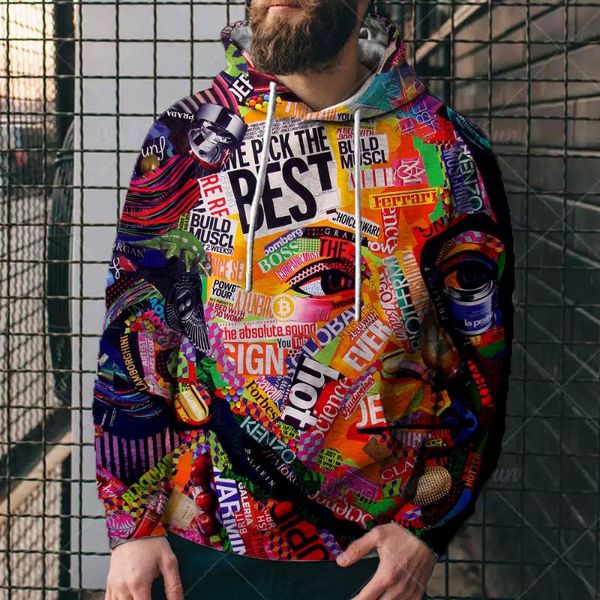 men's hoodies & sweatshirts cross-border graffiti hand-painted poster picture creative printing 3d casual and women's round tie ha, Black
men's hoodies & sweatshirts cross-border graffiti hand-painted poster picture creative printing 3d casual and women's round tie ha, Black