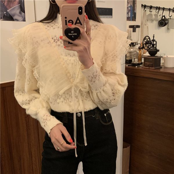 blouses 2022 apricot ruffles streetwear all match stylish lace patchwork chic french retro gentle blouses shirts, White
blouses 2022 apricot ruffles streetwear all match stylish lace patchwork chic french retro gentle blouses shirts, White