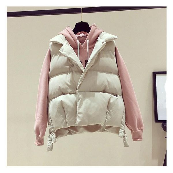 women's vests 2021 autumn winter mandarin collar loose waistcoat women apricot short casual sleeveless down outerwear, Black;white
women's vests 2021 autumn winter mandarin collar loose waistcoat women apricot short casual sleeveless down outerwear, Black;white