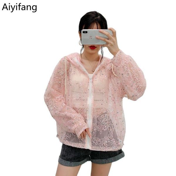 women's jackets 2021 summer mesh sunscreen shirt runway women sequins embroidery loose cardigan hooded coats long sleeve oversized gauz, Black;brown
women's jackets 2021 summer mesh sunscreen shirt runway women sequins embroidery loose cardigan hooded coats long sleeve oversized gauz, Black;brown