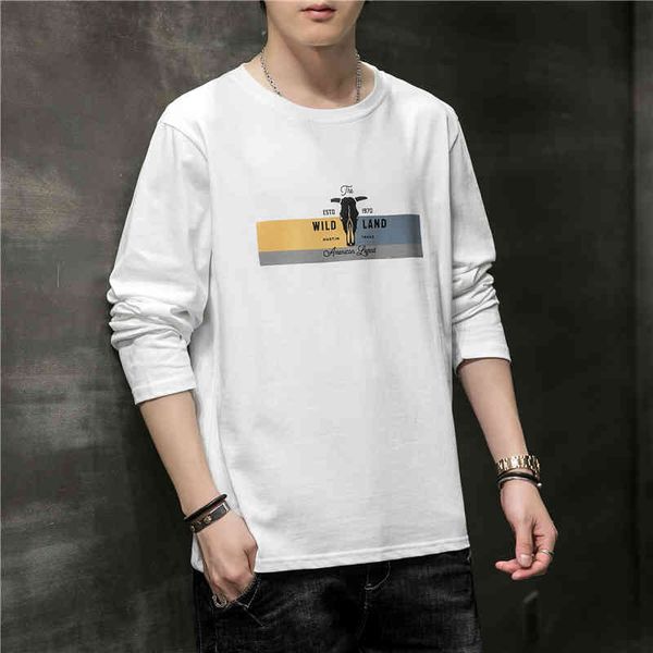 men's t-shirt autumn winter 2021 new literary trend brand fashion ruffian handsome loose round neck long sve cloth men's wear, White;black
men's t-shirt autumn winter 2021 new literary trend brand fashion ruffian handsome loose round neck long sve cloth men's wear, White;black