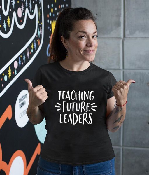 teaching future leaders print women harajuku t shirts gift for school teacher o-neck t-shirt aesthetic casual female tees women's, White 
teaching future leaders print women harajuku t shirts gift for school teacher o-neck t-shirt aesthetic casual female tees women's, White