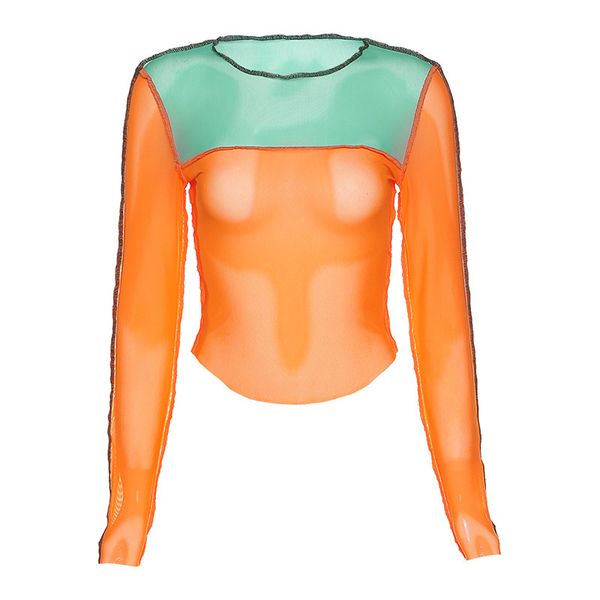 shestyle orange mesh t shirt women 2021 summer see through new style patchwork long sleeve slim line crop popularby, Black;white
shestyle orange mesh t shirt women 2021 summer see through new style patchwork long sleeve slim line crop popularby, Black;white