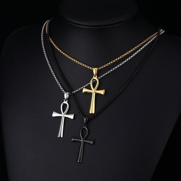 pendant necklaces religion egyptian crucifix pendants stainless steel symbol of life cross jewelry gifts, Silver
pendant necklaces religion egyptian crucifix pendants stainless steel symbol of life cross jewelry gifts, Silver