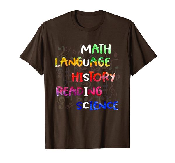 math language history reading science teacher t-shirt, White;black
math language history reading science teacher t-shirt, White;black