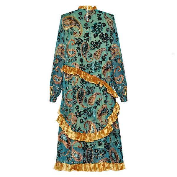 dress seqinyy green 2021 autumn fashion design feminine flowers vintage frilly loose midi veet, Black;gray
dress seqinyy green 2021 autumn fashion design feminine flowers vintage frilly loose midi veet, Black;gray