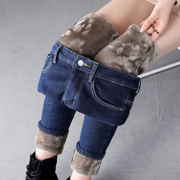 thick winter warm skinny jeans for women female high waist velvet denim pants streetwear stretch trousers plus size, Blue
thick winter warm skinny jeans for women female high waist velvet denim pants streetwear stretch trousers plus size, Blue