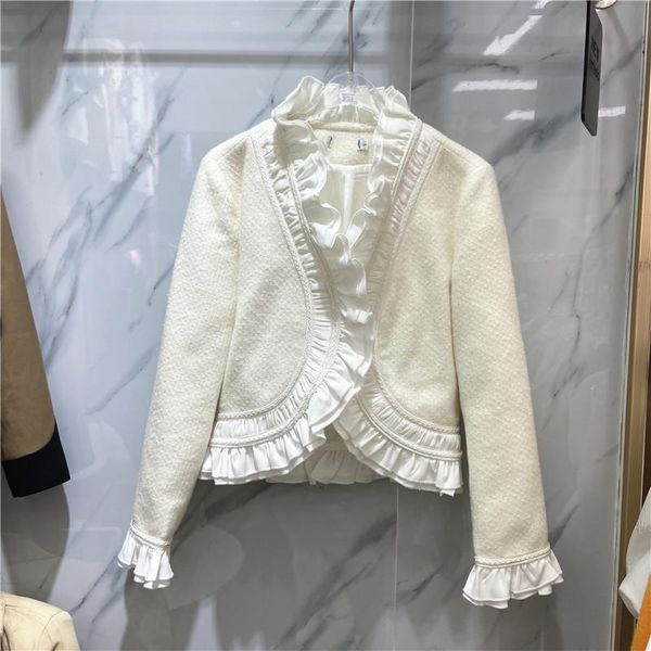 women's jackets womens short coat spring autumn design three-dimensional satin ruffles v neck slim all-matching lady chic veste femme, Black;brown
women's jackets womens short coat spring autumn design three-dimensional satin ruffles v neck slim all-matching lady chic veste femme, Black;brown