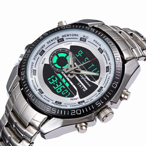 mens watches quartz dual display sports military digital men watch waterproof wristwatch for dad to son wristwatches, Slivery;brown
mens watches quartz dual display sports military digital men watch waterproof wristwatch for dad to son wristwatches, Slivery;brown
