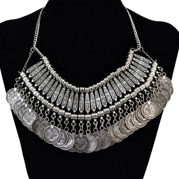 vintage gypsy geometric coin tassel bib statement choker necklaces for women boho turkish african necklace party jewelry gift pendant, Silver
vintage gypsy geometric coin tassel bib statement choker necklaces for women boho turkish african necklace party jewelry gift pendant, Silver