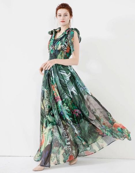 dress floor length spring summer beach women bow shoulders cute animal prints sleeveless green long maxi dress silk 3xl 4xl, Black;gray
dress floor length spring summer beach women bow shoulders cute animal prints sleeveless green long maxi dress silk 3xl 4xl, Black;gray