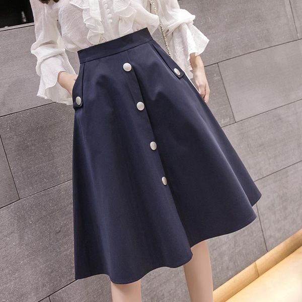 skirts women's autumn midi skirt with pockets spring fashion temperament single-breasted buttons a-line full knee navy apricot, Black
skirts women's autumn midi skirt with pockets spring fashion temperament single-breasted buttons a-line full knee navy apricot, Black