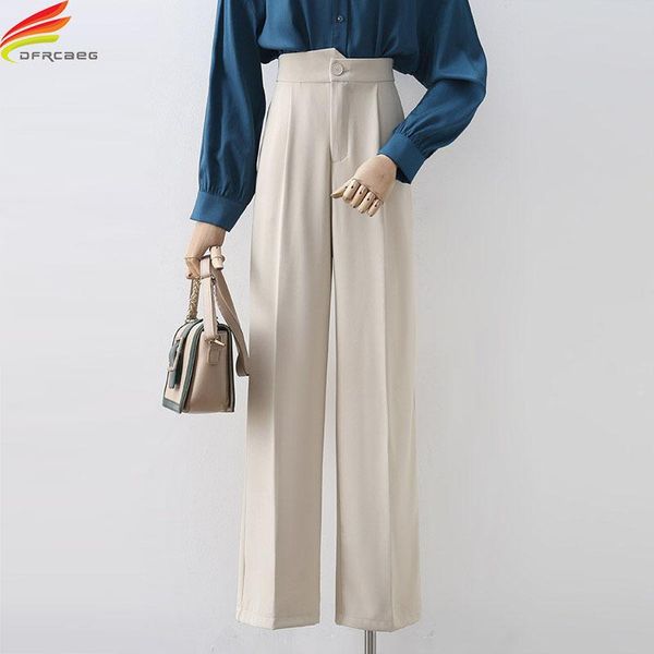 women's pants & capris 2021 autumn high elastic waist wide leg pant korean fashion beige or black full length trousers women with pocke, Black;white
women's pants & capris 2021 autumn high elastic waist wide leg pant korean fashion beige or black full length trousers women with pocke, Black;white