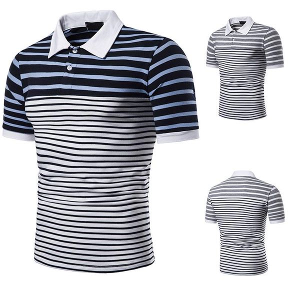 men's polos short-sleeved t-shirt two-color striped chest anti-strip fashion matching lapel shirt, White;black
men's polos short-sleeved t-shirt two-color striped chest anti-strip fashion matching lapel shirt, White;black