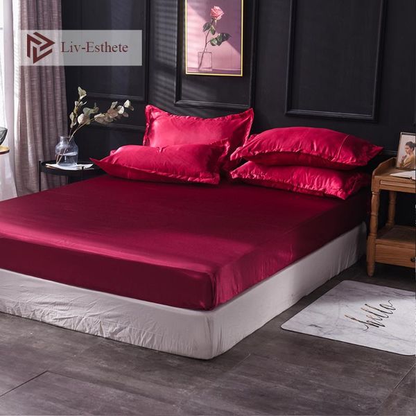 sheets & sets liv-esthete wholesale luxury 100% satin silk wine red fitted sheet silky mattress cover queen king bed for women men 1pcs
sheets & sets liv-esthete wholesale luxury 100% satin silk wine red fitted sheet silky mattress cover queen king bed for women men 1pcs