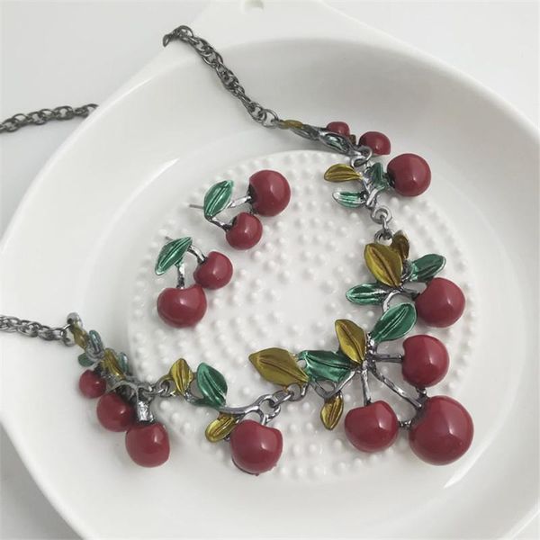 earrings & necklace 2021 red cherry jewelry set dinner dress wedding bridal accessories for women, Silver
earrings & necklace 2021 red cherry jewelry set dinner dress wedding bridal accessories for women, Silver