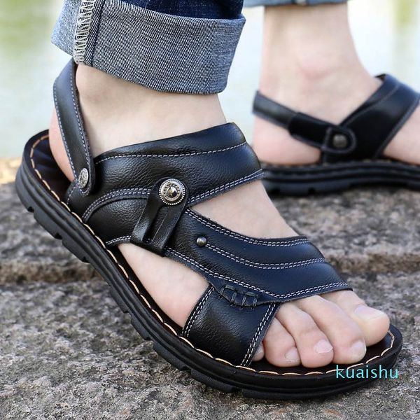 plus size solid sandals men shoes genuine leather 2020 summer shoes men sandals classics fashion male flats zapatos hombre, Black
plus size solid sandals men shoes genuine leather 2020 summer shoes men sandals classics fashion male flats zapatos hombre, Black