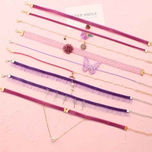 chokers 1 piece velvet choker necklace purple pink fuchsia with heart butterfly strawberry creative chain for women girl jewelry, Golden;silver
chokers 1 piece velvet choker necklace purple pink fuchsia with heart butterfly strawberry creative chain for women girl jewelry, Golden;silver