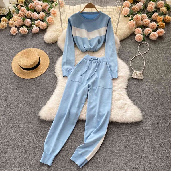 women's tracksuits croysier autumn two women's ensemble fashion contrast colour mesh knit waist high casual joint trousers 0bru, Gray
women's tracksuits croysier autumn two women's ensemble fashion contrast colour mesh knit waist high casual joint trousers 0bru, Gray