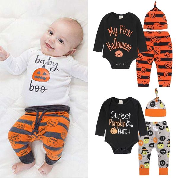 all saints' day pumpkin baby boy clothes suits infant bodysuit trouser hat newborn outfits halloween clothing sets jumpsuit 0-2y 210413, White
all saints' day pumpkin baby boy clothes suits infant bodysuit trouser hat newborn outfits halloween clothing sets jumpsuit 0-2y 210413, White