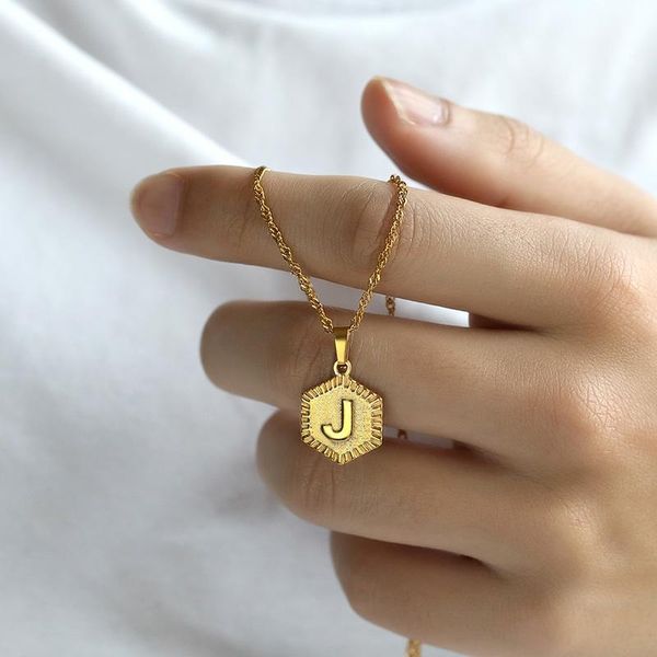 pendant necklaces a-z letter necklace stainless steel gold chain initial for women boho choker alphabet friendship gift, Silver 
pendant necklaces a-z letter necklace stainless steel gold chain initial for women boho choker alphabet friendship gift, Silver