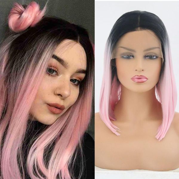 wigs glueless heat fiber hair ombre pink bob half hand tied cosplay show synthetic lace front wig daily use peach1, Black
wigs glueless heat fiber hair ombre pink bob half hand tied cosplay show synthetic lace front wig daily use peach1, Black