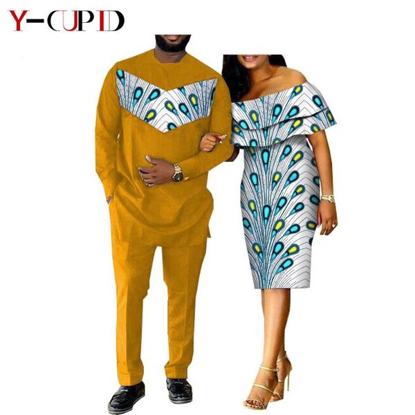 african clothes for couples bazin women double ruffles neck dresses matching men outfit patchwork and pants sets ya18c001 ethnic clothin, Red
african clothes for couples bazin women double ruffles neck dresses matching men outfit patchwork and pants sets ya18c001 ethnic clothin, Red