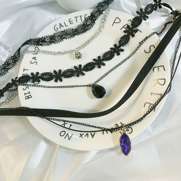 korean japanese and style lace necklace summer fresh girl choker neck multi layer short clavicle chain, Silver
korean japanese and style lace necklace summer fresh girl choker neck multi layer short clavicle chain, Silver